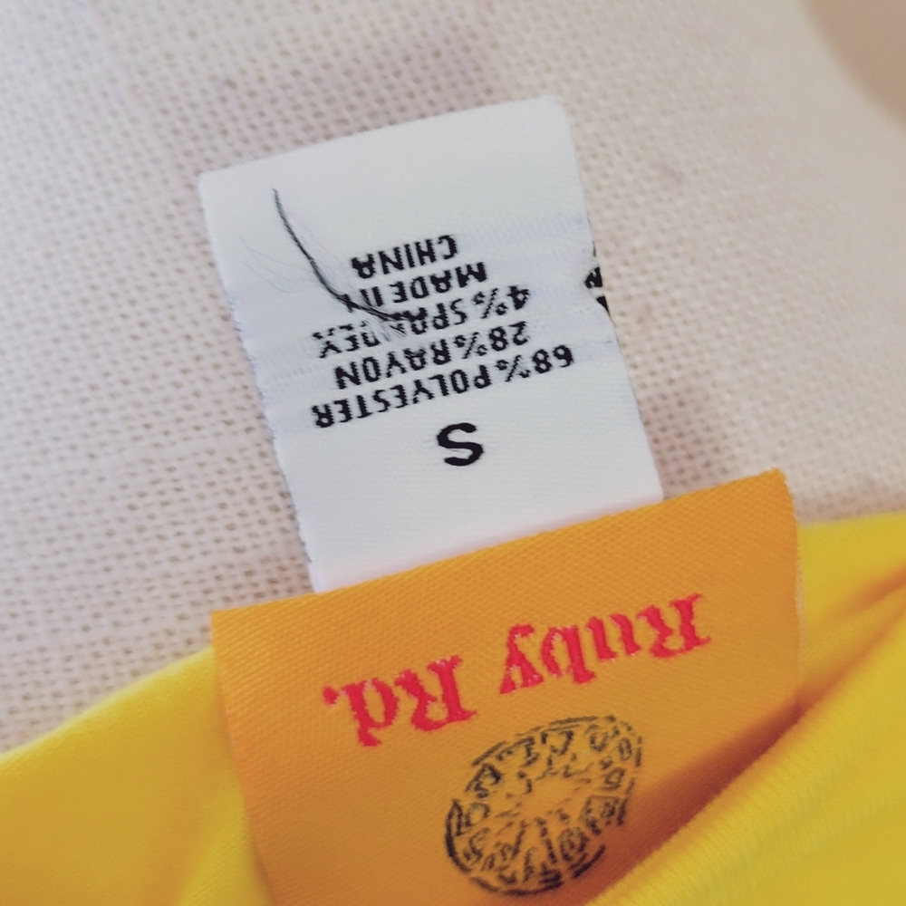 Ruby Rd Yellow Sequin Tee Size Small - image 5